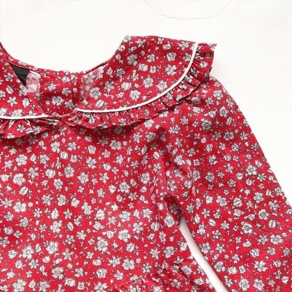 Vintage Chuckle floral ruffle collar dress 4/5T - Picture 2 of 6